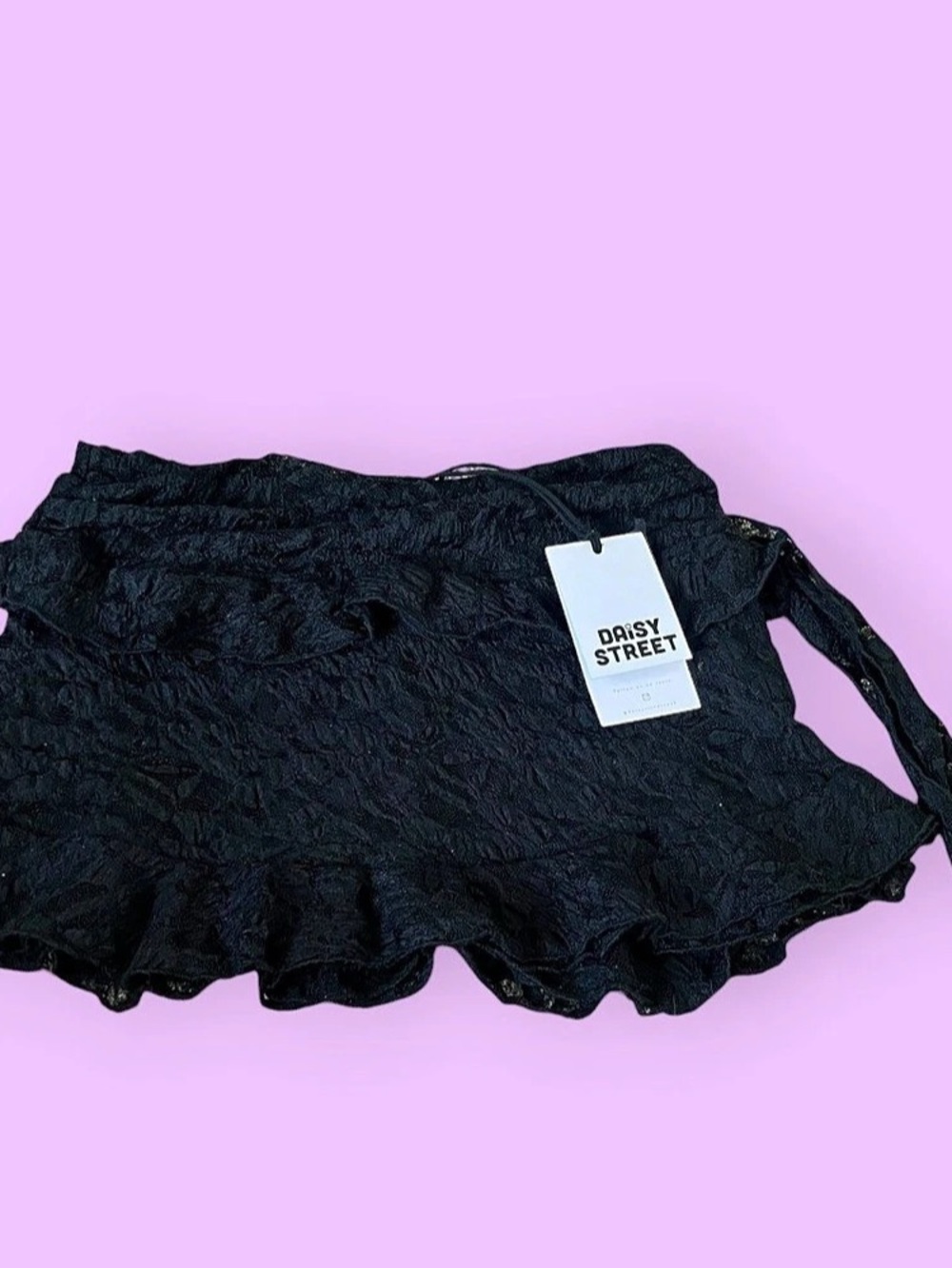Daisy Street Black Ruffle Mini Skirt Size Large NWT